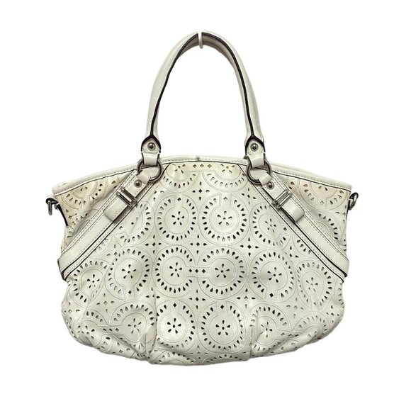 Auth COACH - 16997 Cream Leather Handbag - Picture 3 of 11